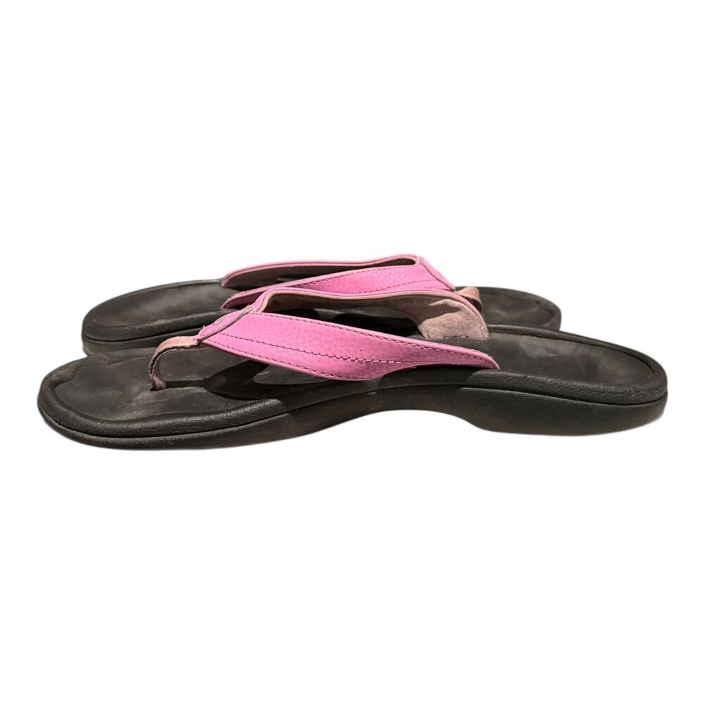 Olukai Ohana Flip Flop Beach Sandals in Black Dragonfruit Pink Women’s Size 10 - Picture 9 of 11